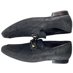 Tallia Patrizio Bit Loafers Dress Shoes Mens 13M Black Embossed Leather Luxury
